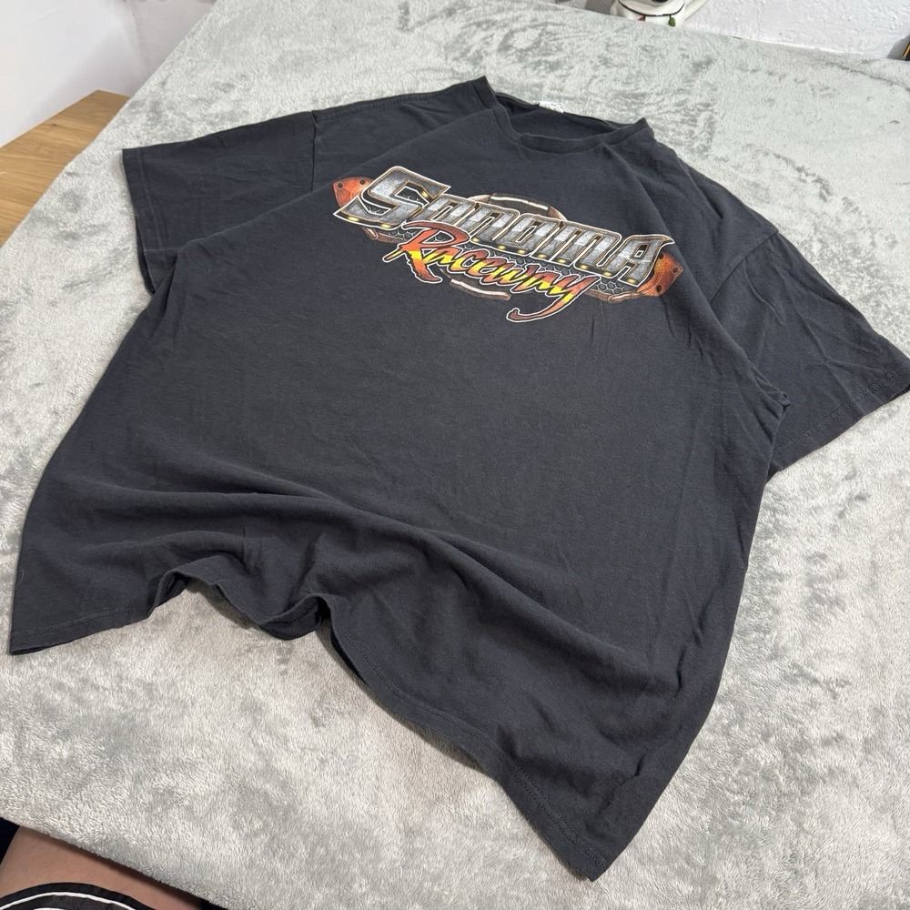 VTG 2014 Sonoma Racing Tshirt Double Sided Mens XL Retro Y2K‎ Streetwear